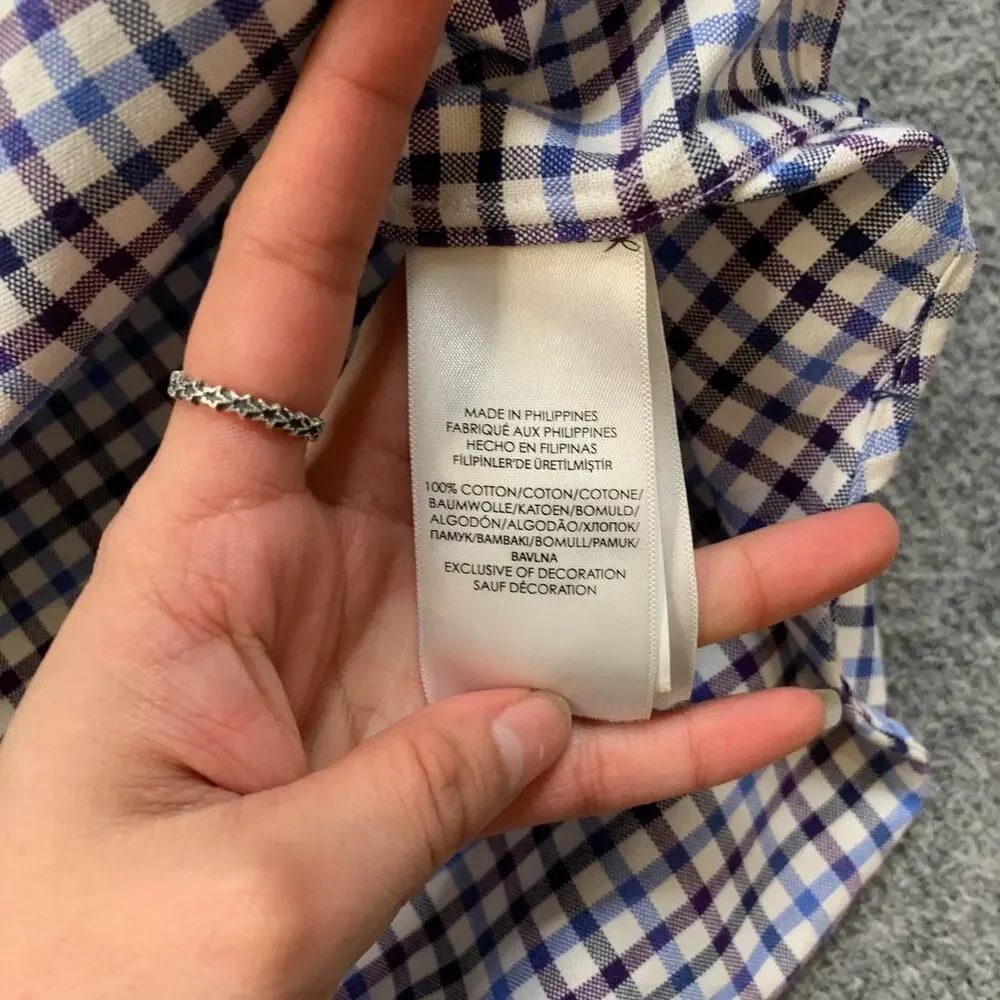 Ralph Lauren Shirt Men 3XB Big Cotton Plaid Check Long Sleeve Button Down Casual